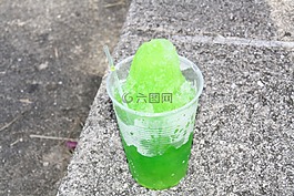 刨冰,绿色,石灰