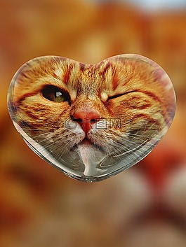 猫,眨眼,滑稽
