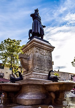 喷泉,勒格罗du roi,雕像