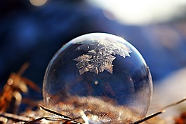 肥皂泡沫,冷冻气泡,冬天