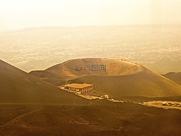 火山,火山口,锥