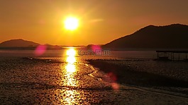 日落,顺天湾,潮汐