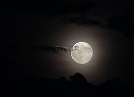 月亮,望月,云