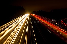 公路,夜间照片,灯
