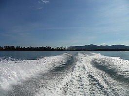水,船步道,海