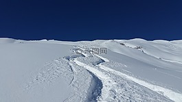 滑雪,痕迹,雪