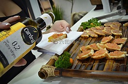 小吃,一部分,油