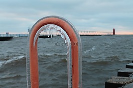 密歇根湖,冬天,冰