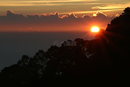 日出,山,公园
