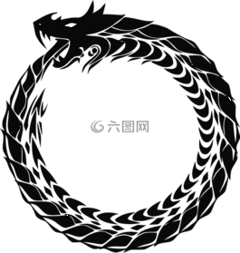 圆形图标,龙,环