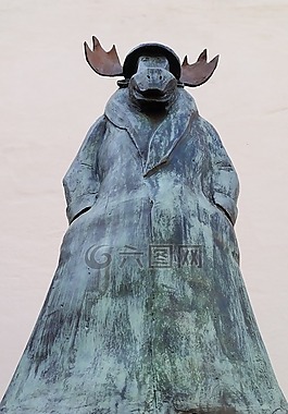 法兰克福,雕像,驼鹿