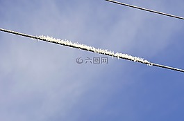 电源线,冷冻的电源线,eiskristalle