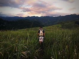 徒步旅行,流浪者,户外