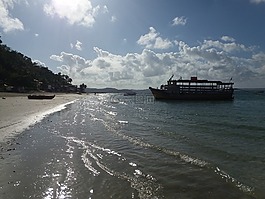 海滩,mar,小船