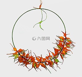 纸花圈,纸页,手工制作的花环