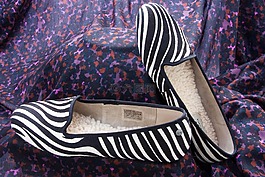 鞋,拖鞋,斑马图案