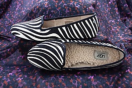 鞋,拖鞋,斑马图案