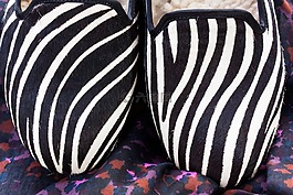 鞋,拖鞋,斑马图案