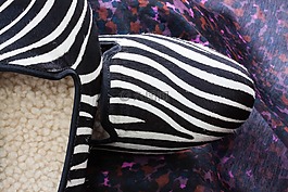 鞋,拖鞋,斑马图案