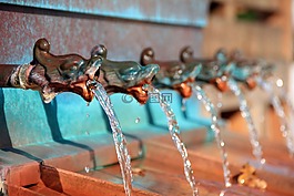 喷泉,水射流,石像鬼