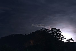 月亮,光,小山