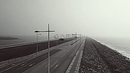 海,路堤,路灯