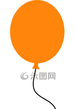 橙色气球简笔画图片