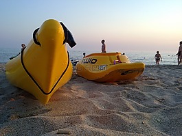 皮划艇,海,海滩