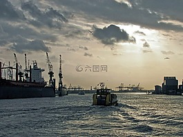 驳船,海港邮轮,端口