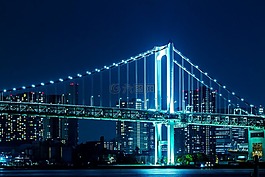 彩虹桥,夜景,海