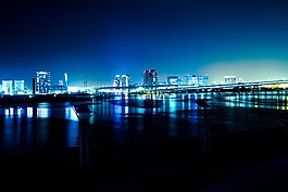 彩虹桥,夜景,海