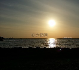 日落,人体内的水,海洋
