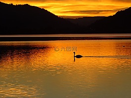 日落,余辉,abendstimmung