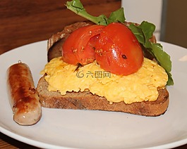 食品,早餐,香肠