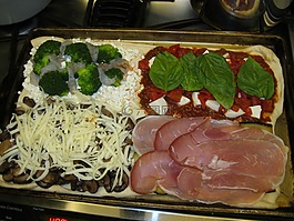 比萨,食品,罗勒