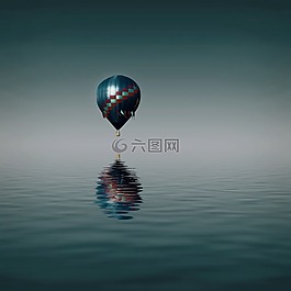 气球,海洋,飞行