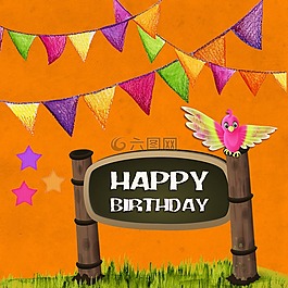 生日快乐,迹象,橙色