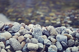 岩,鹅卵石,海滩