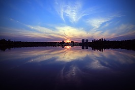 日落,天空,黄昏