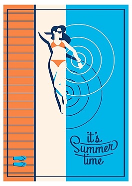 创意海报夏日假期度假矢量海报背景
