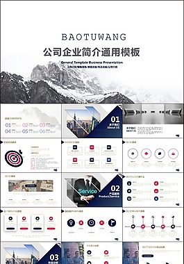 大气简约企业简介公司介绍ppt模板