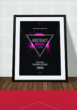 黑色喷墨溅射欧美音乐海报设计