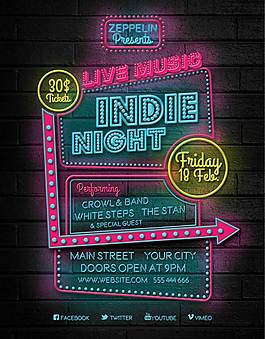 多彩霓虹宣传海报