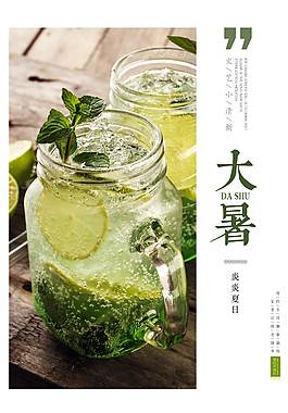 创意精美大暑节气海报