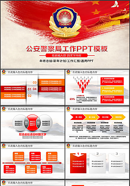 公安警察局工作报告PPT模板设计