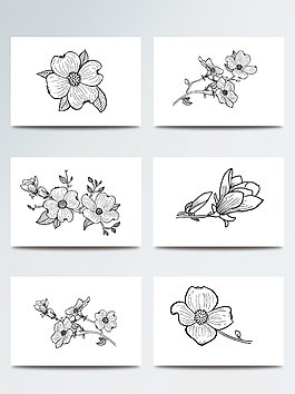 桃花素材手绘桃花ai设计