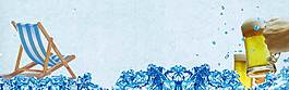 蓝色精美电商banner背景
