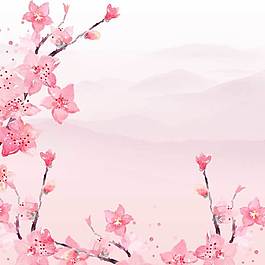 粉色唯美桃花背景