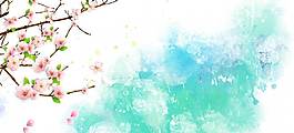 小清新桃花banner背景