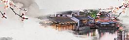 经典桃花banner背景